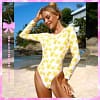 Backless long sleeve swimsuit