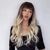 Medium Brown With Platinum Blond Wig With Bangs