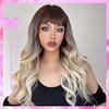 Medium Brown With Platinum Blond Wig With Bangs