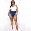 Plus Size Ripped Jean Shorts