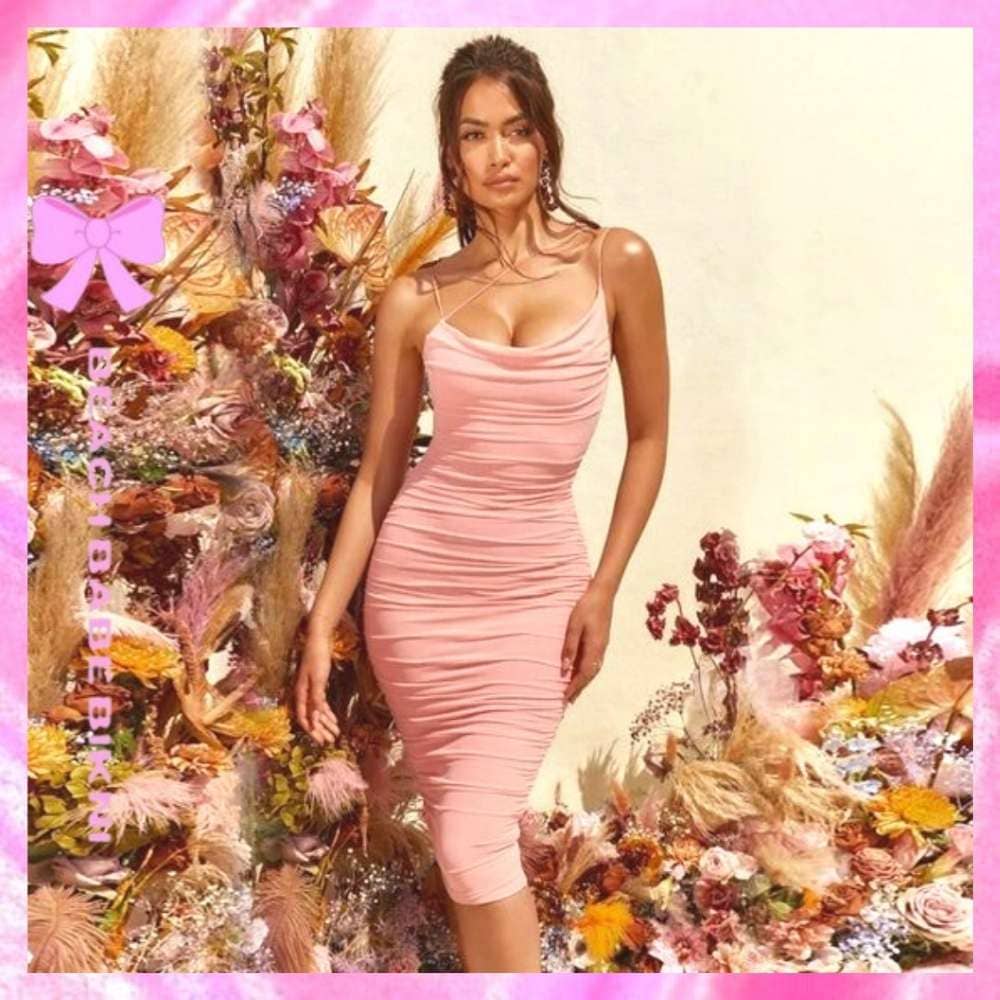 midi bodycon ruched dress