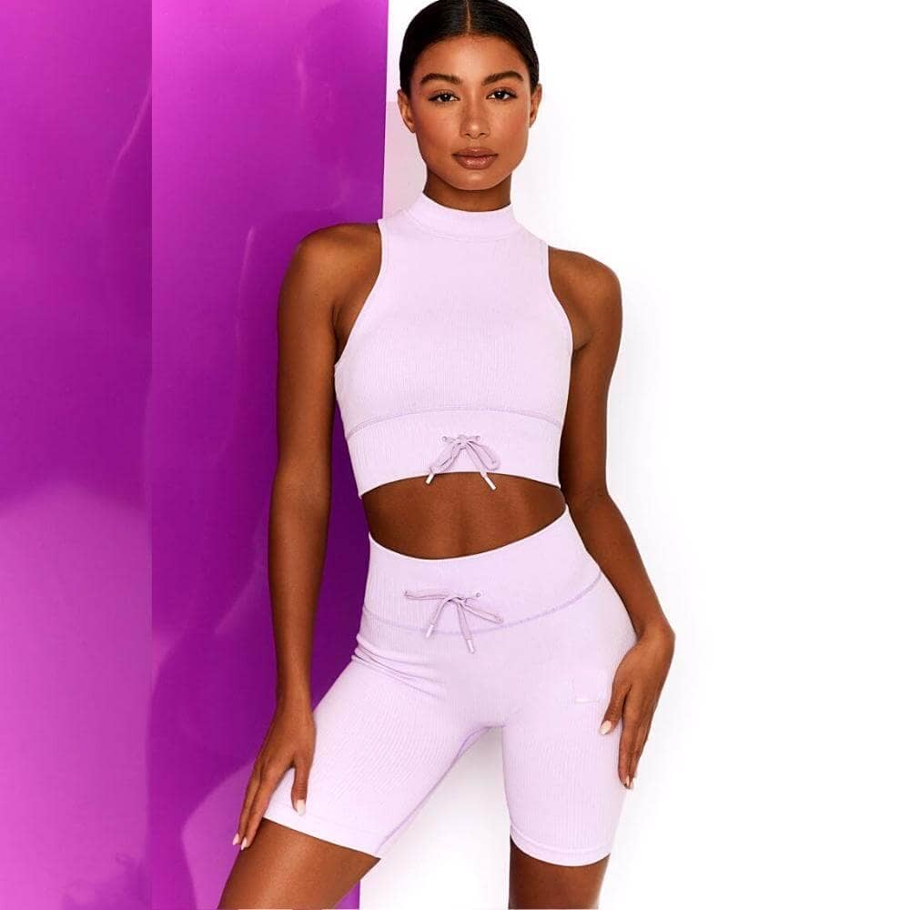 High Waisted Fitness Shorts Set