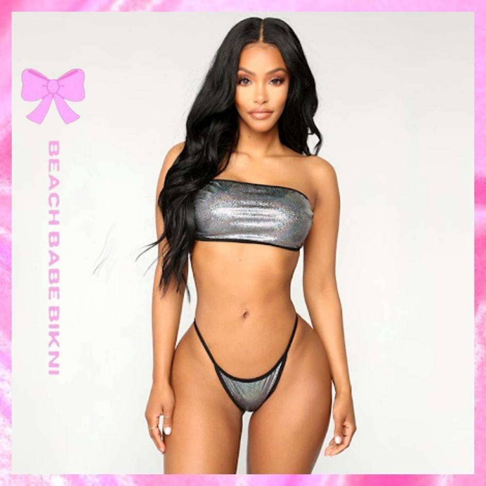 Metallic Foil Dot Bikini