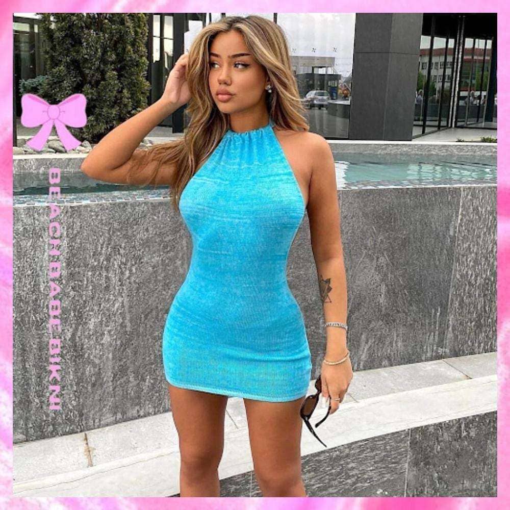 halter sweater dress
