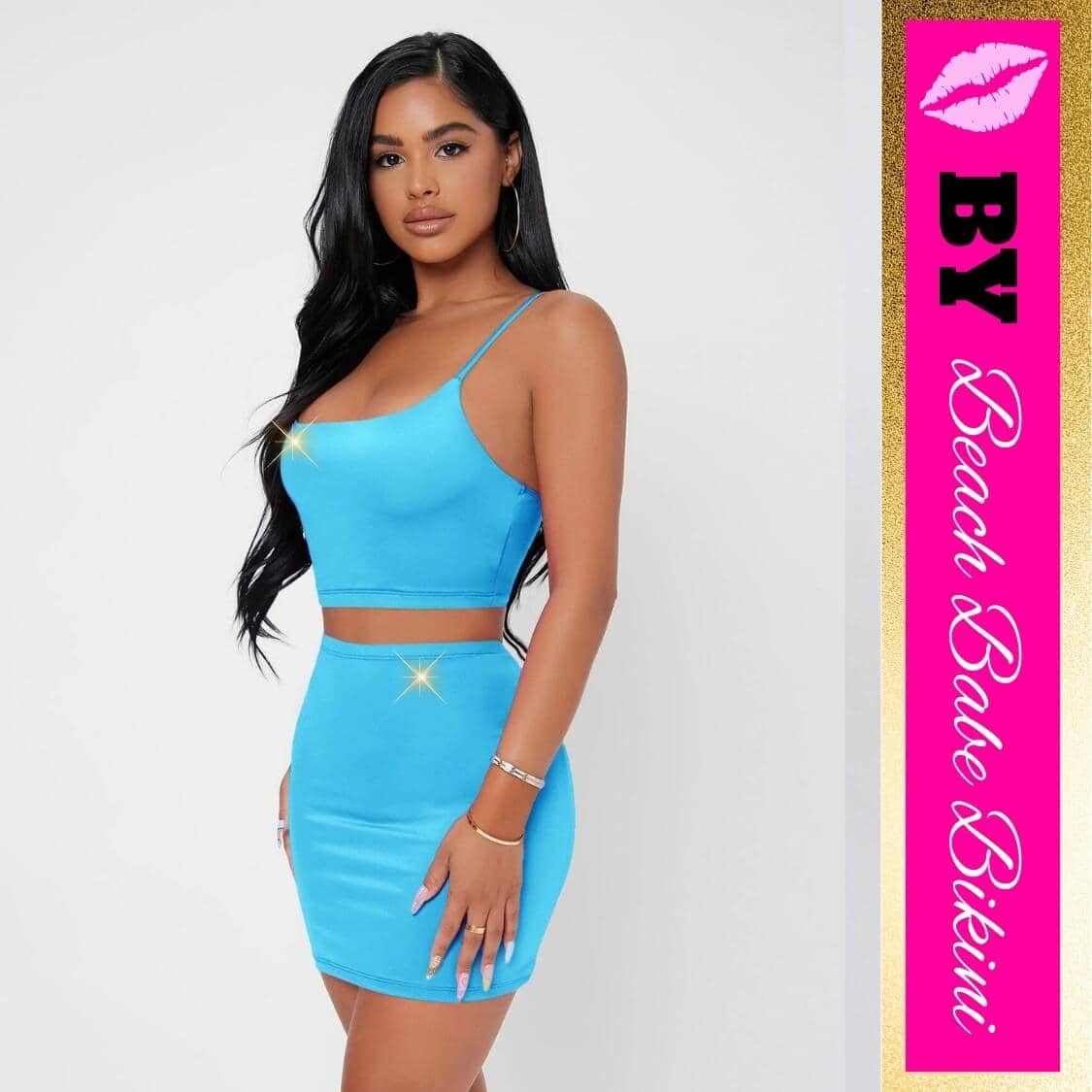 Solid-Cami-Crop-Top-Bodycon-Skirt-Set-Fuchsia-beach-babe-bikini