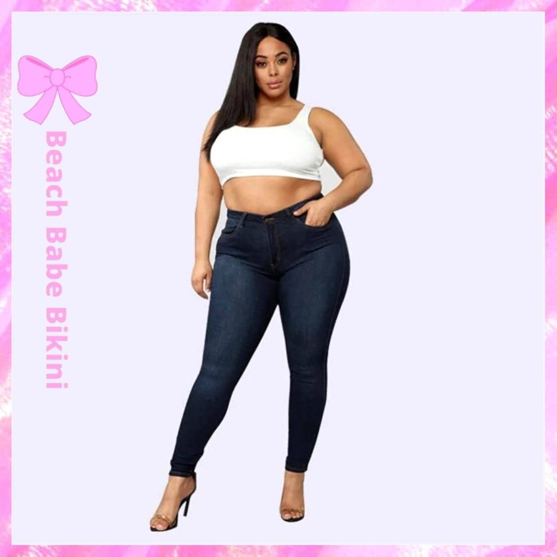 Plus Size High Waisted Skinny Jeans