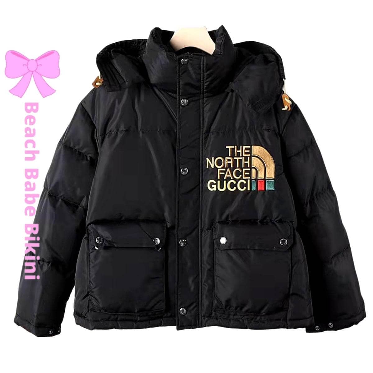 Gucci North Face Puffer Coat Black