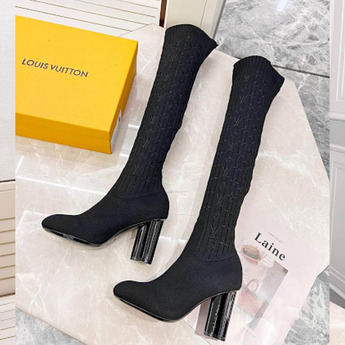 Louis Vuitton Over The Knee Sock Boots 