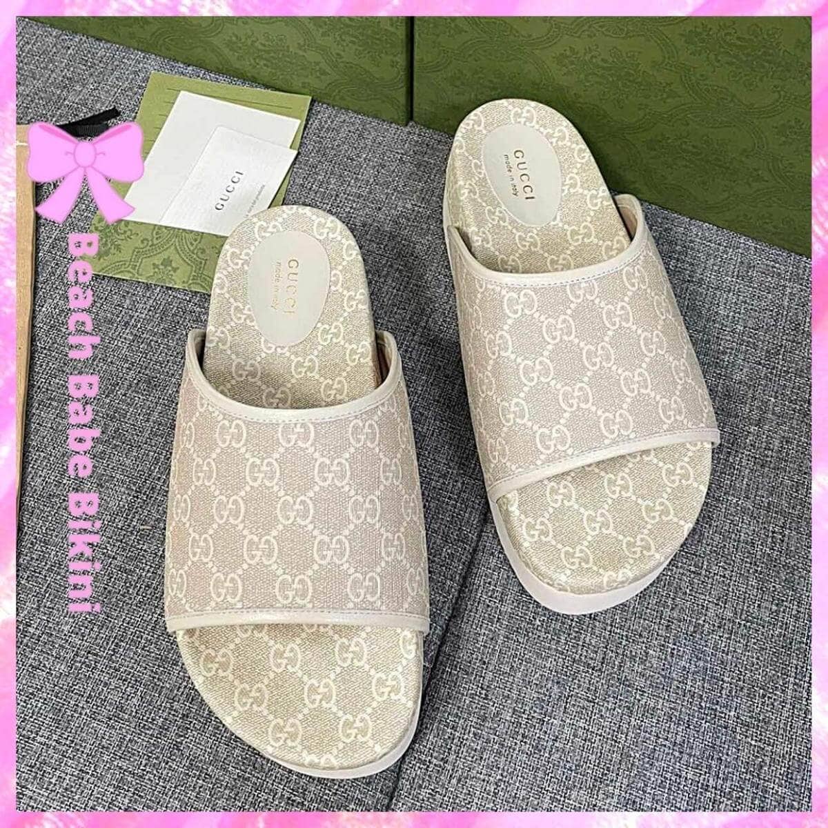 Gucci Platform Slide Sandals Sand