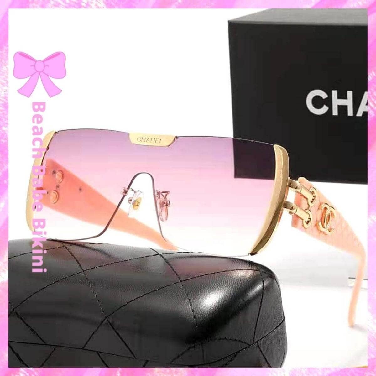 Chanel Gold Charm Sunglasses Pink