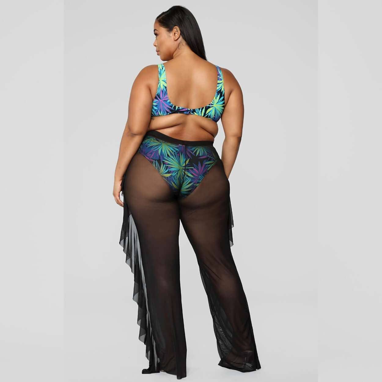 Plus Size See Through Cover Up Pants
