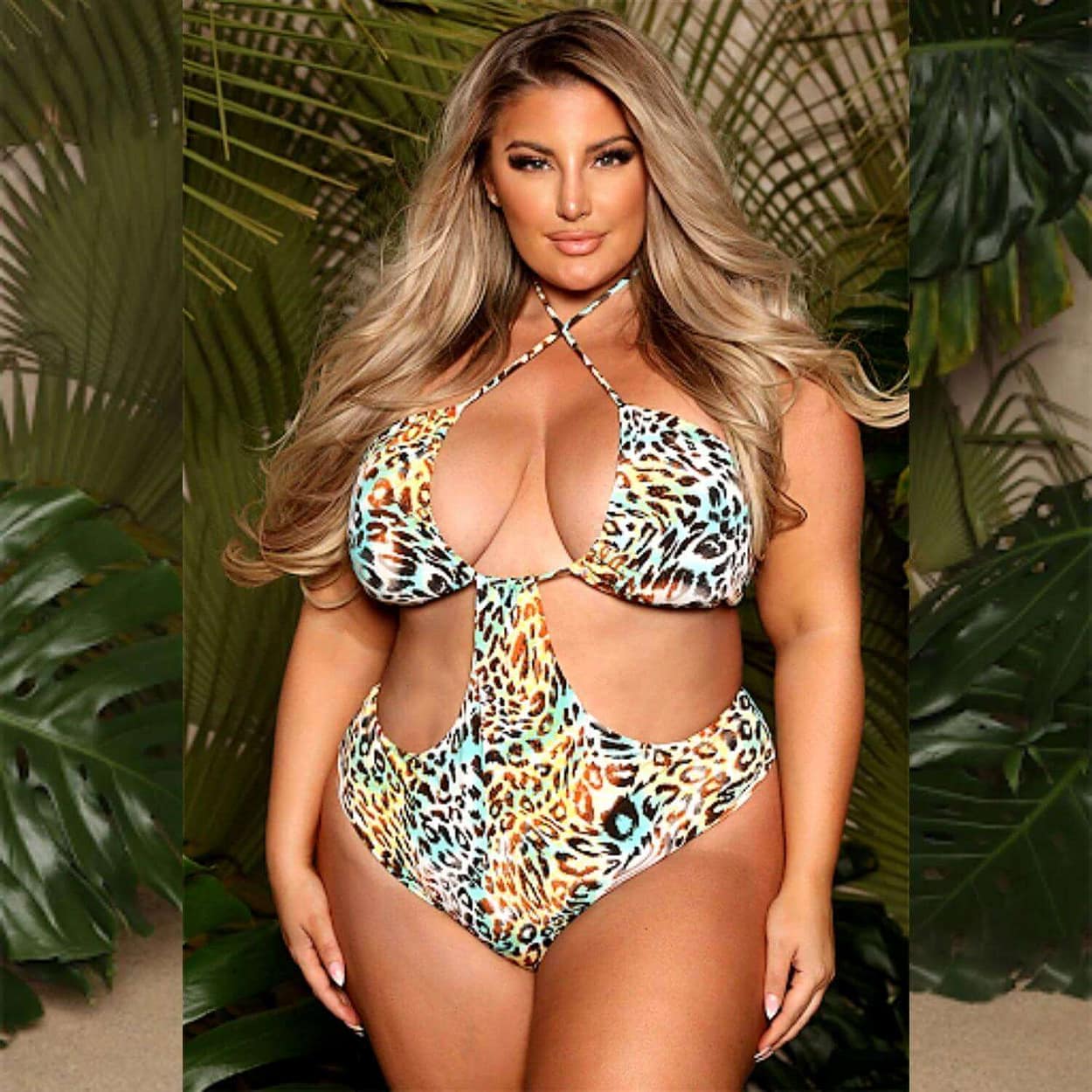 Leopard Plus Size Strappy Bikini