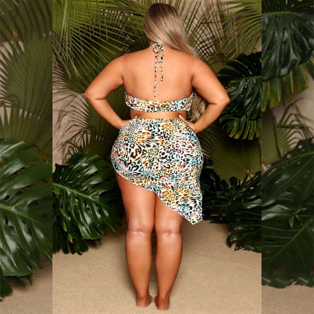 Leopard Plus Size Strappy Bikini