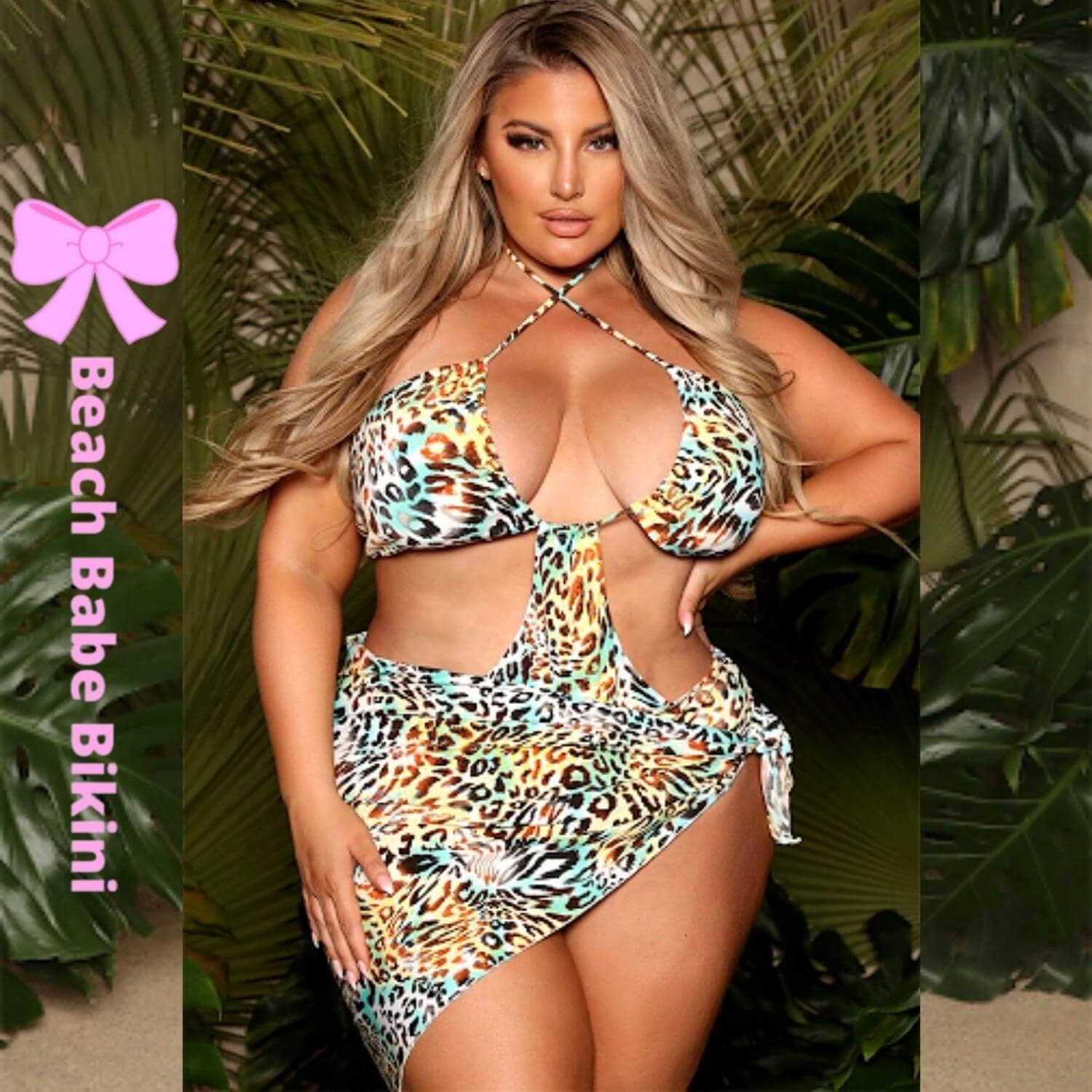 Leopard Plus Size Strappy Bikini