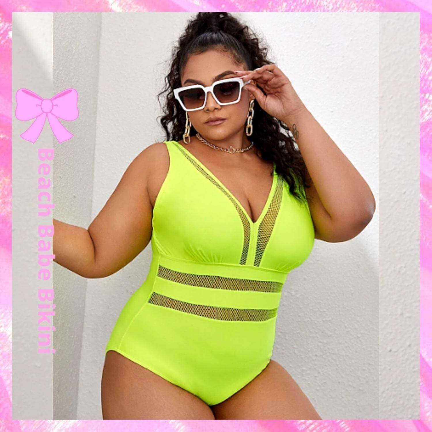 Neon Plus Size Swimsuit