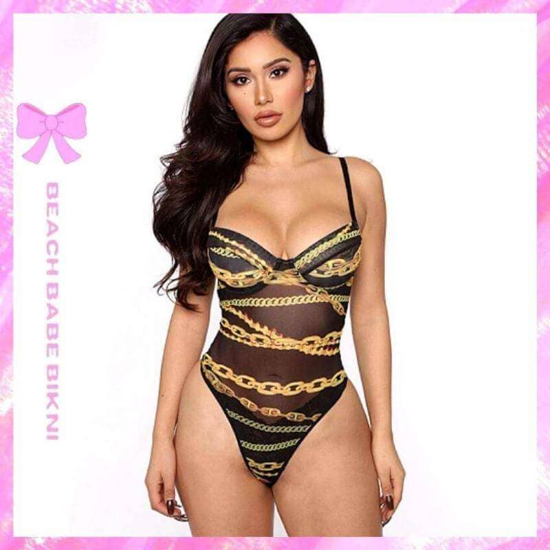 Chain print bodysuit