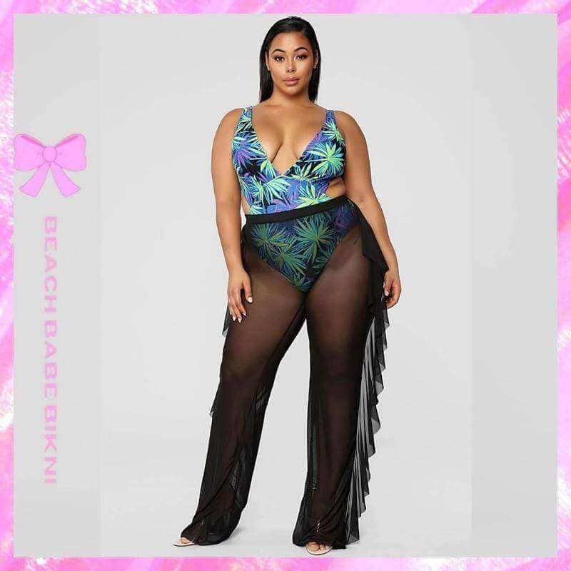 Plus Size See Through Cover Up Pants
