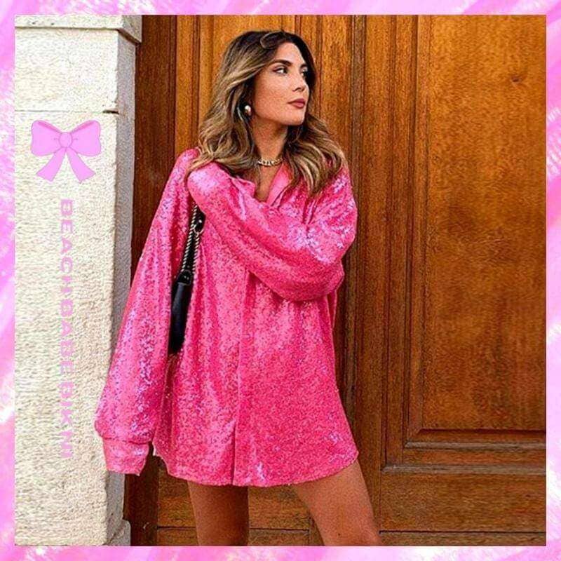 Over Sized Sequin Blouse Dress